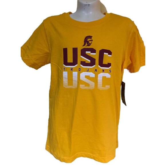 USC Trojans Colosseum Golden Yellow Crew Neck SS T-Shirt Youth Kid's M NEW - Picture 1 of 5
